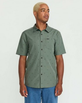 Men Bankstone Short Sleeve Shirt - Light Olive | Volcom Shirts & Flannels