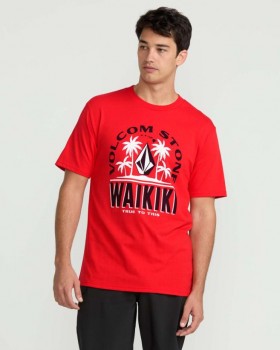 Men Claimed Waikiki Short Sleeve Tee - Chili Red | Volcom T-Shirts & Tanks