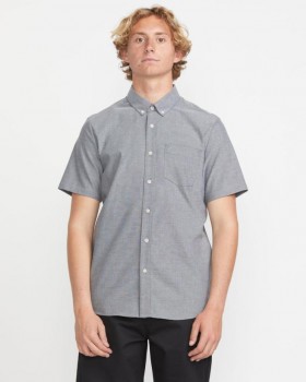 Men Everett Oxford Short Sleeve Shirt - Black | Volcom Shirts & Flannels