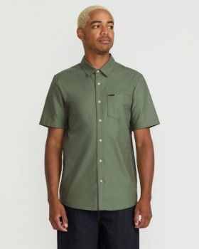 Men Veeco Oxford Short Sleeve Shirt - Light Olive | Volcom Shirts & Flannels