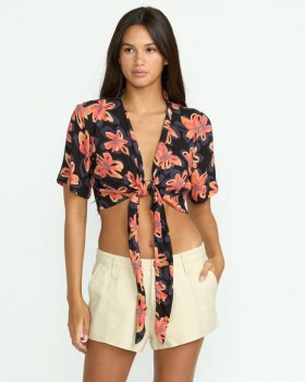 Women Deep Tropix Short Sleeve Shirt - Black | Volcom T-Shirts & Tanks