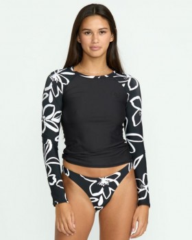 Women Sol Rebel Long Sleeve Rashguard - Black | Volcom Rashguards