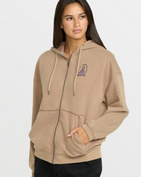 Women Stone Art Up Zip Sweatshirt - Hazelnut | Volcom Hoodies & Sweatshirts