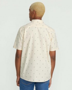  Camisa masculina Bankstone de manga curta - Branco Sujo | Camisas e flanelas Volcom