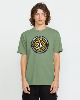  Camiseta masculina Stoney Circle de manga curta - Verde Oliva Claro | Camisetas e regatas Volcom