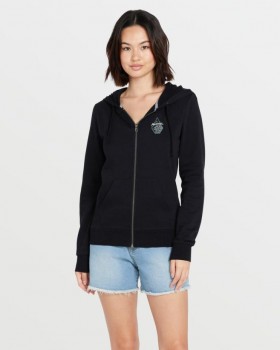  Női Volcom Sealed kapucnis pulóver - Fekete | Volcom kapucnis pulóverek és pulóverek