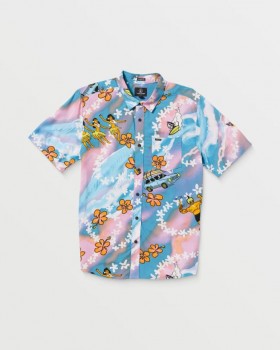  Maglietta a maniche corte da uomo con l'artista Drew Toonz - Bay Blue | Camicie e flanelle Volcom