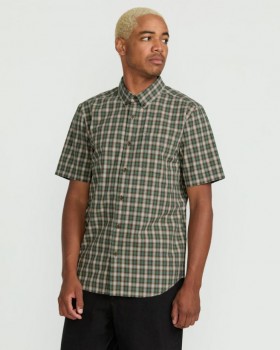  Camicia a maniche corte Morphew da uomo - Oliva chiaro | Camicie e flanelle Volcom