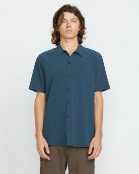  Camicia a maniche corte Ridgestone da uomo - Blu scuro | Camicie e flanelle Volcom