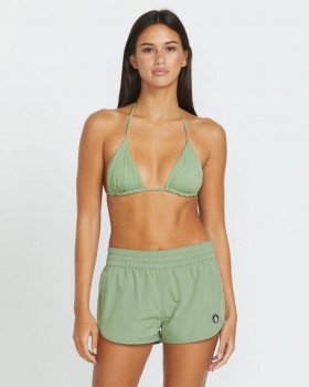  Pantaloncini da bagno Simply Solid da donna - Verde erba | Bikini Volcom