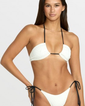  Reggiseno bikini a fascia con scollo a V da donna - Bianco stella | Volcom Swim