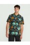 メンズ ブレインメルター フローラル 半袖シャツ - ブラックグリーン | Volcom シャツ＆フランネル