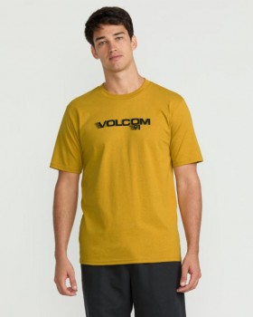  Menn Olympian Kortermet T-skjorte - Sennepsgull | Volcom T-skjorter og Tanktopper