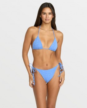 Damskie figi od bikini Coco z wiązaniem po bokach i z wiązaniem w talii – jasnoniebieskie | Volcom Bikinis