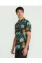  Tricou cu mânecă scurtă Brainmelter cu imprimeu floral pentru bărbați - Negru Verde | Tricouri și bluze Volcom