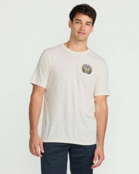  Tricou cu mânecă scurtă Dactyl pentru bărbați - Off White Heather | Tricouri și maieuri Volcom
