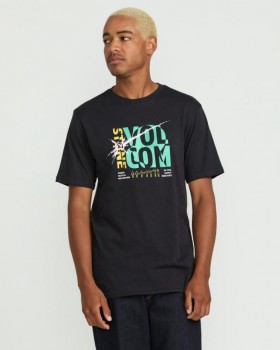  Tricou bărbătesc cu mânecă scurtă Outta Nowhere - Negru spălat Heather | Tricouri și maieuri Volcom