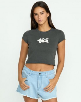  Tricou cu mânecă scurtă pentru femei 1991 - Negru vintage | Tricouri și maieuri Volcom