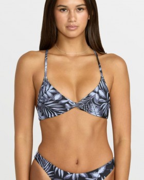 Top de bikini Volcom Paradise Dreamer Twist X Back pentru femei - Negru | Costume de baie