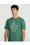  Camiseta de manga corta para hombre con estampado de líneas - Verde bosque jaspeado | Camisetas y camisetas sin mangas Volcom