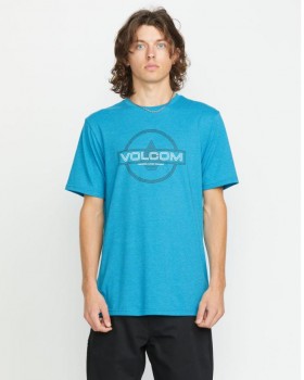 Camiseta de manga corta Men Line Service - Azul bahía jaspeado | Camisetas y camisetas sin mangas Volcom