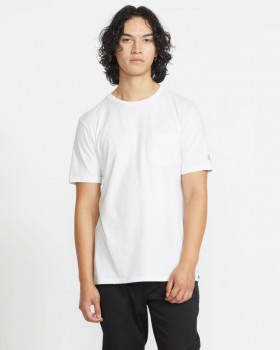  Camiseta blanca de manga corta con bolsillo para hombre | Camisetas y camisetas sin mangas Volcom