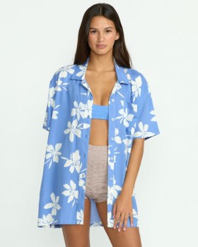  Pareo de manga corta Coco Ho para mujer - Deep Water | Camisetas y camisetas de tirantes Volcom