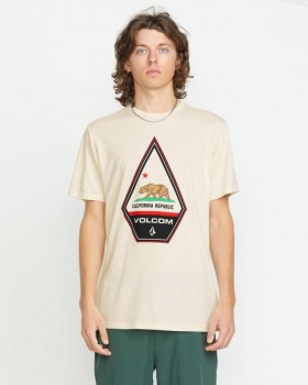  Pánské kalifornské tričko - Off White Heather | Trička a tílka Volcom