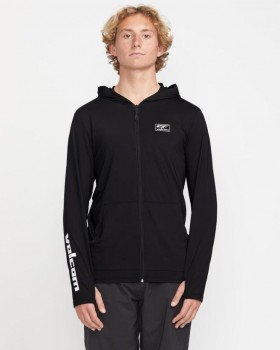 Pánská mikina s kapucí Modstone Loose Zip - černá | Volcom Rashguard