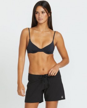  Dámské plážové kraťasy Simply Solid - černé | Bikiny Volcom