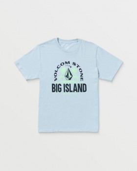  Volcom T-shirts med korte ærmer fra Claimed Big Island til mænd - Carolina Blue