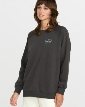  Stone Magic Boyfriend Sweatshirt voor dames - Vintage Zwart | Volcom Hoodies & Sweatshirts