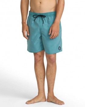 Miesten Center Elastic Waist Trunks - Käytetty Sininen | Volcom Surffishortsit ja -shortsit