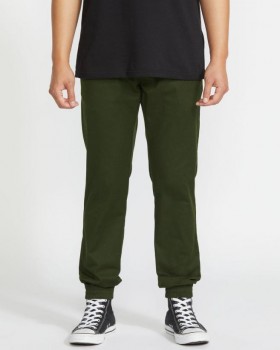  Volcom miesten Frickin Slim -collegehousut - tummanvihreä | Housut