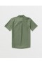  Chemise Oxford Veeco pour homme à manches courtes - Vert olive clair | Chemises et flanelles Volcom