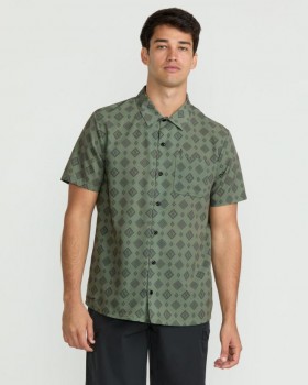  Chemise à manches courtes Ridgestone pour homme - Vert olive clair | Volcom Chemises et flanelles