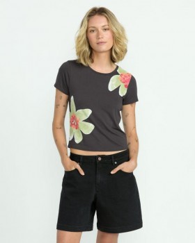  Short long Strait Up pour femme - Noir intégral | Short Volcom