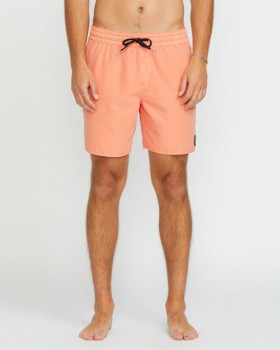 Herren-Badeshorts mit elastischem Bund – Pfirsichfarben | Volcom Boardshorts & Badehosen