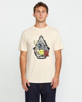  Psychosis Kurzarm-T-Shirt für Herren – Off-White Heather | Volcom T-Shirts & Tanktops
