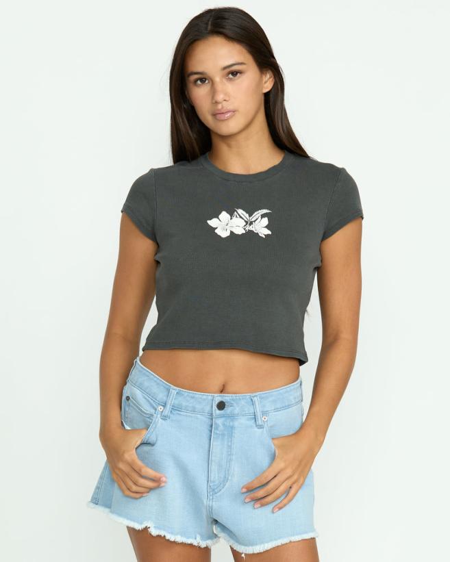 Women 1991 Mid Short Sleeve Tee - Vintage Black | Volcom T-Shirts & Tanks